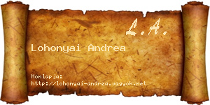 Lohonyai Andrea névjegykártya